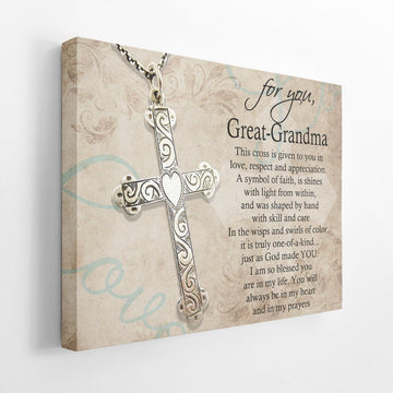 Gearhumans 3D For My Great Grandma Cross Mothers Day Gift Custom Canvas