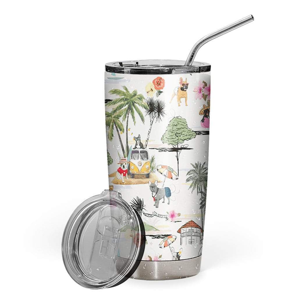 Gearhumans 3D French Bulldog Hawaii Beach Retro Custom Design Vacuum I