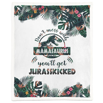 Gearhumans 3D Mamasaurus Mothers Day Gift Custom Blanket