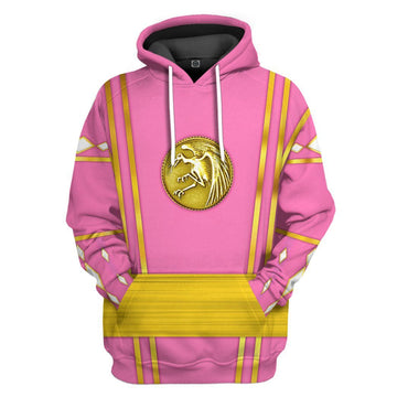 Gearhumans 3D Pink Ninja Mighty Morphin Power Rangers Custom Tshirt Hoodie Apparel
