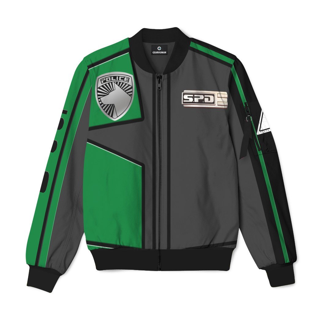 bombers gear Gearhumans 3D Power Rangers SPD Green Uniform Bomber