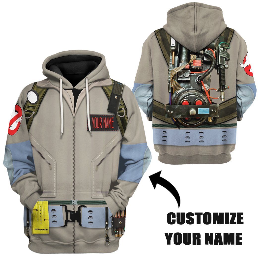 ghostbusters gear Gearhumans Ghostbusters 1984 Cosplay Custom Name Tshirt Hoodie Apparel