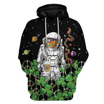 Gearhumans Hippie Astronaut St Patrick's Day Custom T-Shirts Hoodies Apparel