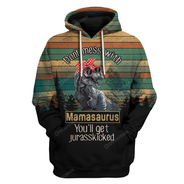 Gearhumans Mamasaurus Custom T-shirt - Hoodies Apparel
