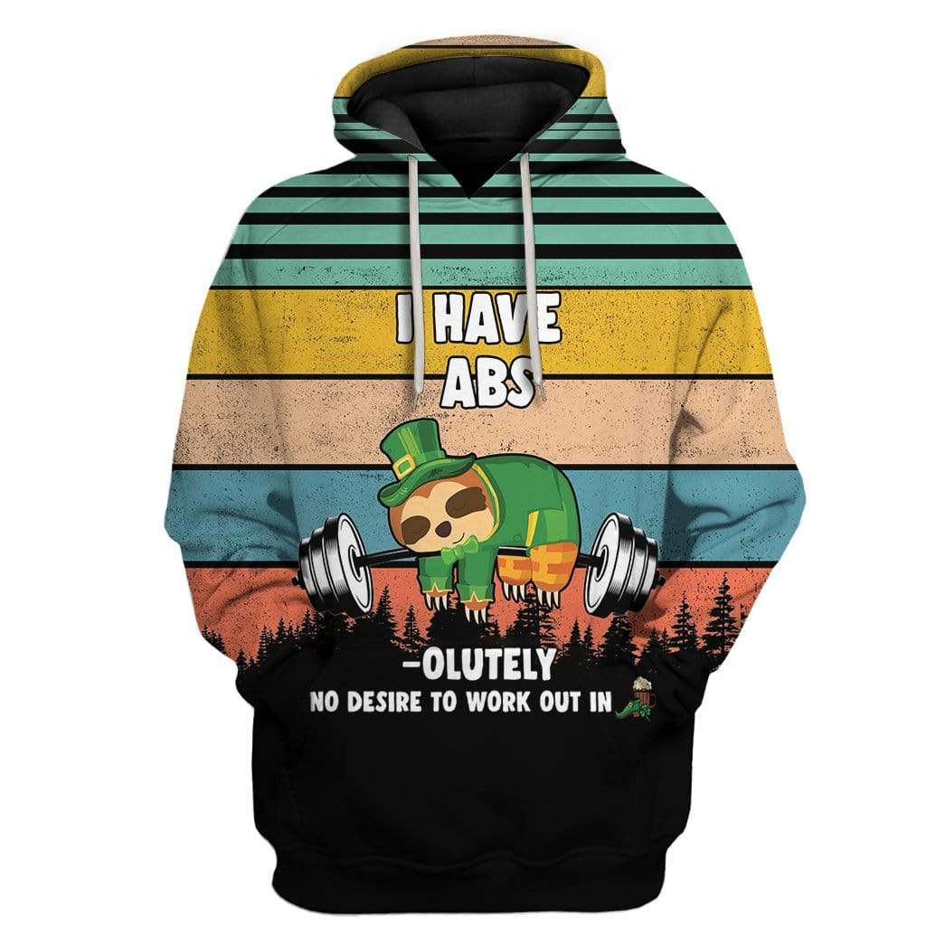 Gearhumans Sloth Absolutely Not Work Out On St Patrick Day Custom T Sh