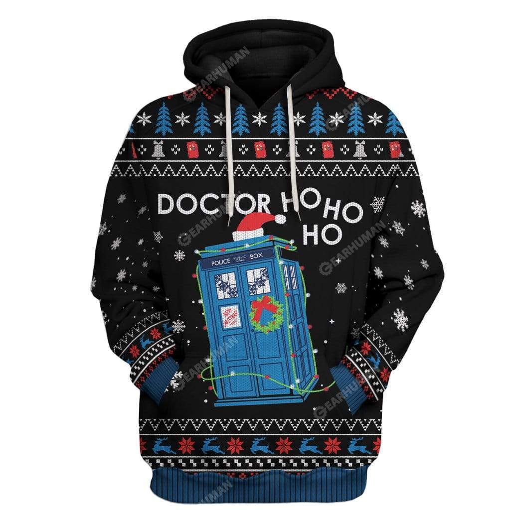 Gearhumans Ugly Christmas Doctor Ho Ho Ho Hoodie T-Shirts Apparel Gearhumans Ugly Christmas Doctor Ho Ho Ho Hoodie T-Shirts Apparel