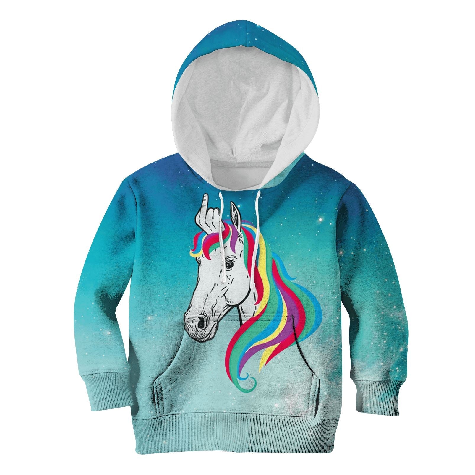 Gearhumans Unicorn With Middle Finger Custom Hoodies T-shirt Apparel
