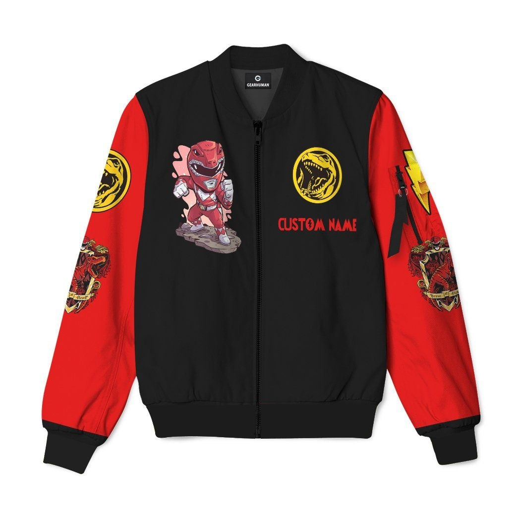 Gearhumans 3D Mighty Morphin Power Ranger Red Custom Name Bomber
