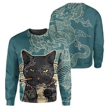 Gearhumans Dragon Black Cat - 3D All Over Printed Shirt