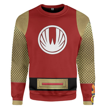 Gearhumans 3D The Red Wind Rangers Ninja Storm Custom Tshirt Hoodie Apparel
