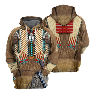 Gearhumans Red Native American - 3D All Over Printed Shirt