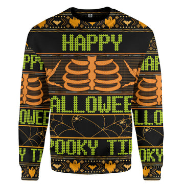 Gearhumans 3D Ugly Halloween Spooky Time Custom Hoodie Tshirt Apparel