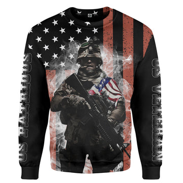 Gearhumans 3D US Veteran Patriot Custom Tshirt Hoodie Apparel