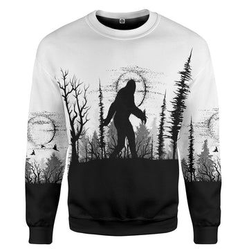 Gearhumans 3D Bigfoot Black And White Custom Tshirt Hoodie Apparel