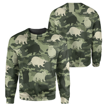 Gearhumans Racoons Camo - 3D All Over Printed Shirt