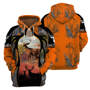 Gearhumans Orange Deer Hunting - 3D All Over Printed Shirt