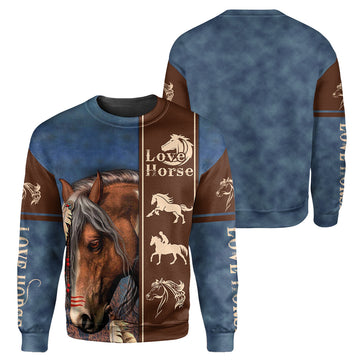 Gearhumans Love Horse - 3D All Over Printed Shirt