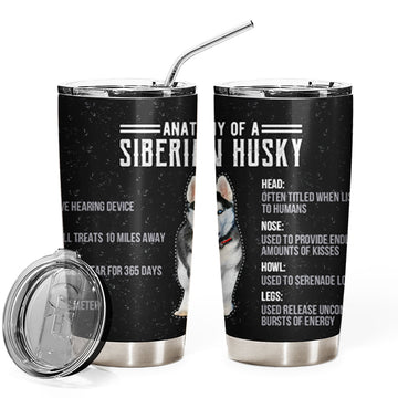 Gearhumans 3D Anatomy Of A Siberian Husky Custom Tumbler