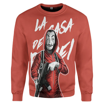 Gearhuman 3D Money Heist La Casa De Papel Custom Tshirt Hoodie Apparel