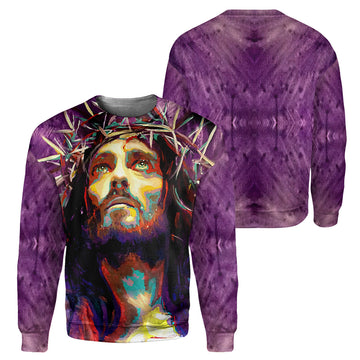 Gearhumans Violet Jesus - 3D All Over Printed Shirt