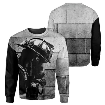 Gearhumans Black And White Firefighter - 3D All Over Printed Shirt