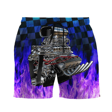 Gearhuman 3D Purple Fire Hot Rod Hawaii Shirt