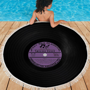 Gearhuman 3D Vinyl Record Round Beach Towel
