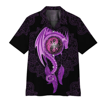 Gearhuman 3D Mandala Purple Dragon Hawaii Shirt