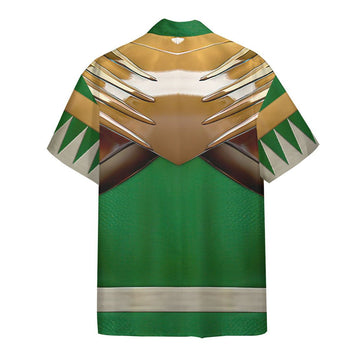 Gearhuman 3D Mighty Morphin Power Rangers Green Ranger Hawaii Shirt