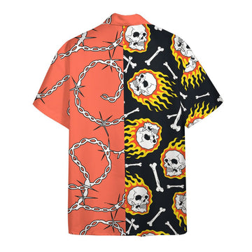Gearhuman 3D Fire Skull Hawaii Shirt