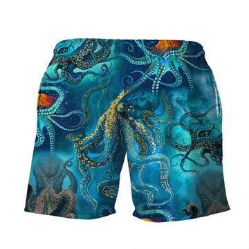 Gearhuman 3D Blue Ocean Octopus Shorts