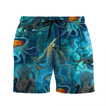 Gearhuman 3D Blue Ocean Octopus Hawaii Shirt