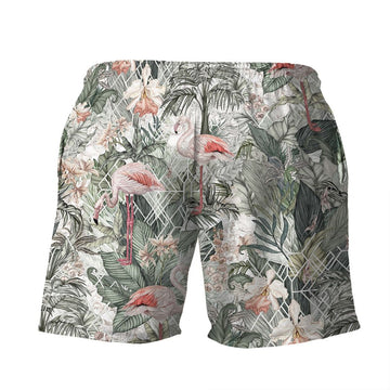Gearhuman 3D Flamingos Tropical Jungle Shorts