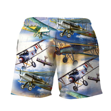 Gearhuman 3D Retro Aircrafts Shorts