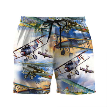 Gearhuman 3D Retro Aircrafts Shorts