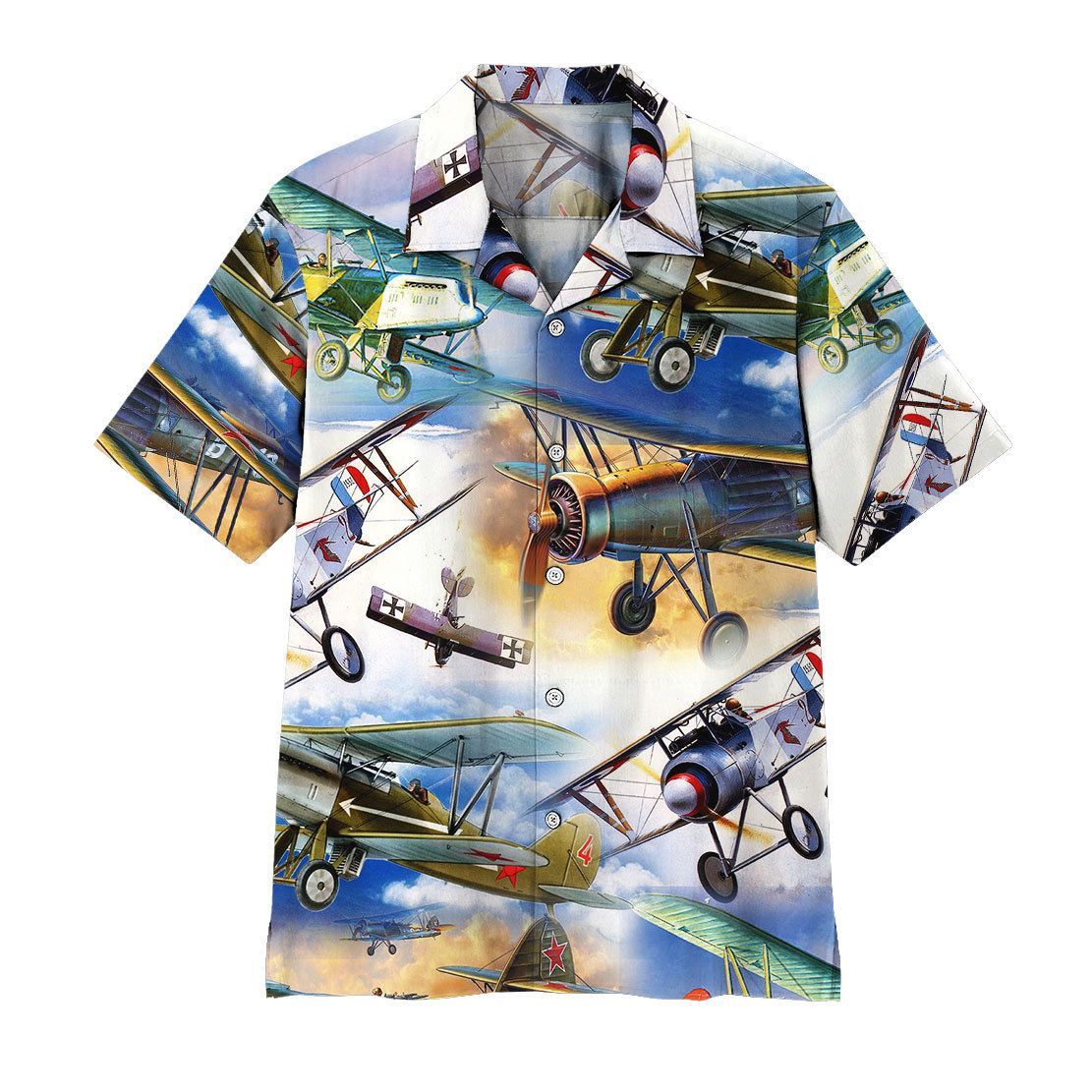 Gearhuman 3D Retro Aircraft Hawaii Shirt