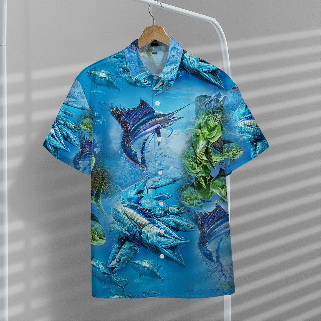 Gearhuman 3D Sea Fishing Hawaii Shirt, Short Sleeve Shirt / 5XL