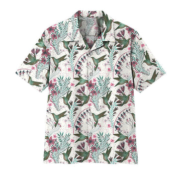 Gearhuman 3D Hummingbird With Columbine Flower Hawaii Shirt