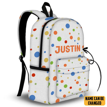 Gearhuman 3D Polka Dot Custom Name Backpack