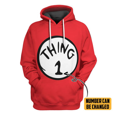 Gearhuman 3D Thing 1 Custom Number Tshirt Hoodie Apparel