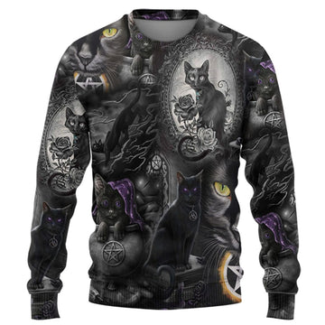 Gearhuman 3D Black Cat Tshirt Hoodie Apparel