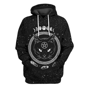 Gearhuman 3D Wicca Black Cat Tshirt Hoodie Apparel