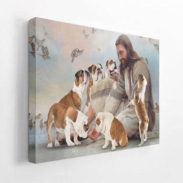 Gearhuman 3D God And His Bulldogs Canvas