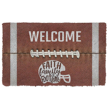 Gearhuman 3D Welcome Faith Family Football Doormat