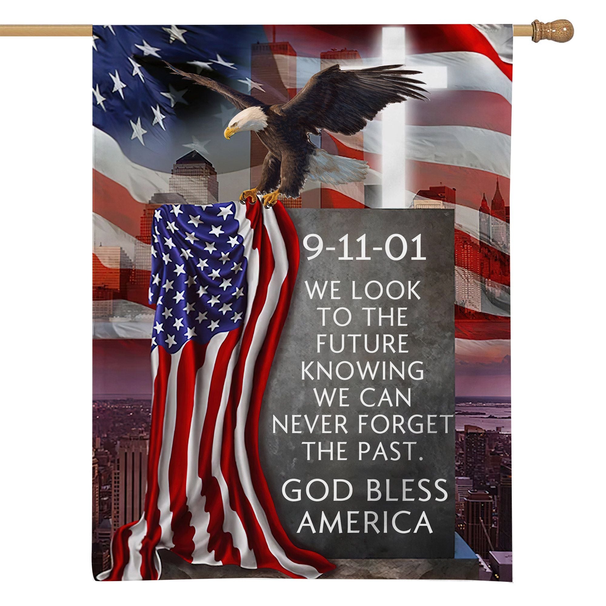 Gearhuman 3D God Bless America Never Forget The Past Patriot Day 9/11 Flag