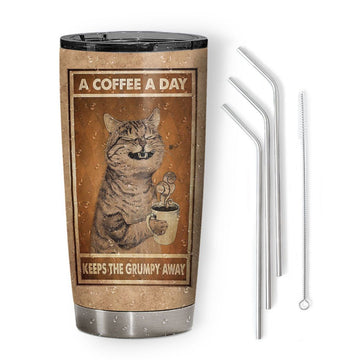 Gearhuman 3D A Coffee A Day Cat Tumbler