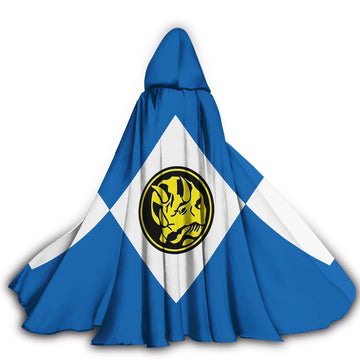 Gearhumans 3D Blue Ranger Custom Hooded Cloak