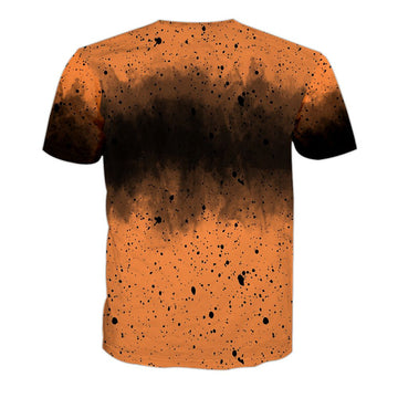 Gearhumans 3D Halloween Pumkin Tie Dye Custom Bleached Shirts