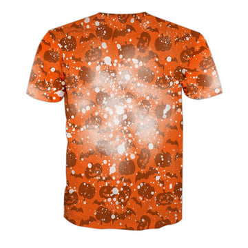 Gearhumans 3D Halloween Pumpkin SB Custom Bleached Shirts