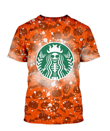 Gearhumans 3D Halloween Pumpkin SB Custom Bleached Shirts